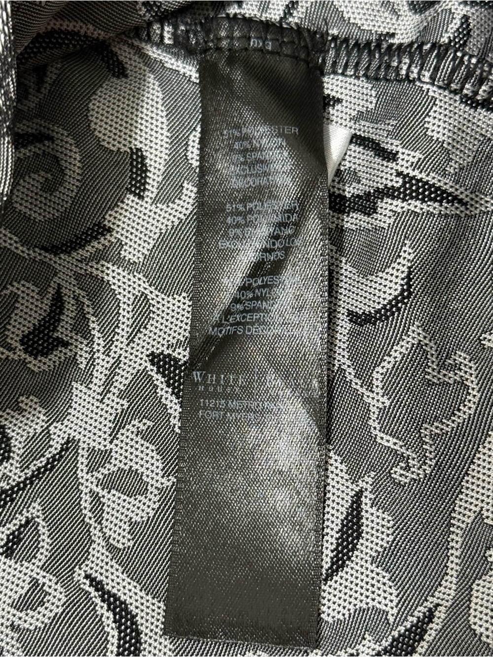 White House Black Market Gray n Black Floral Sleeveless Top - Picture 7 of 8